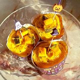 ハロウィンに！シフォン生地の南瓜カップケーキ♪